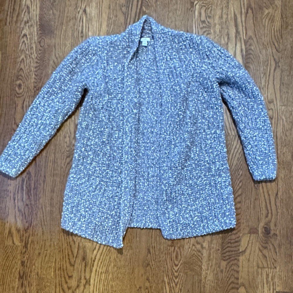 J. Jill Textured Gray and White Knit Sweater size XS
